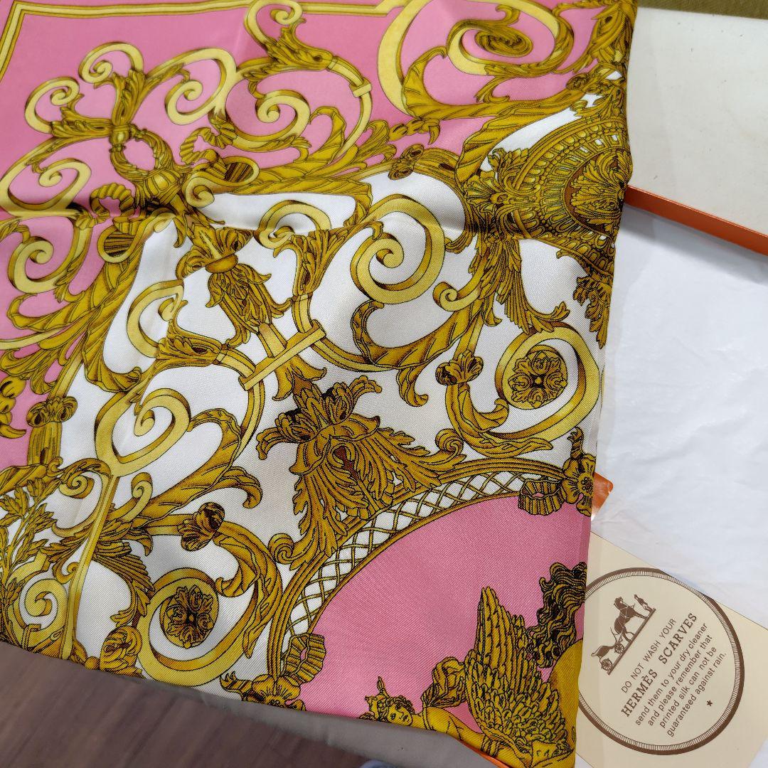 エルメス　HERMES　スカーフ　ピンク