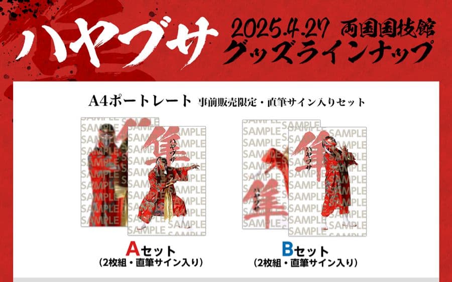 ルチャフェス 両国国技館 ハヤブサ 直筆サイン入り ポートレート ２枚組2セット