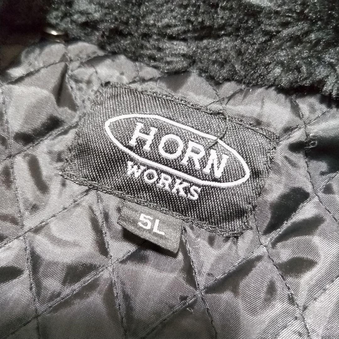 ホーンワークス　ダブル　ライダース　レザー　裏地キルティング　大きいサイズ