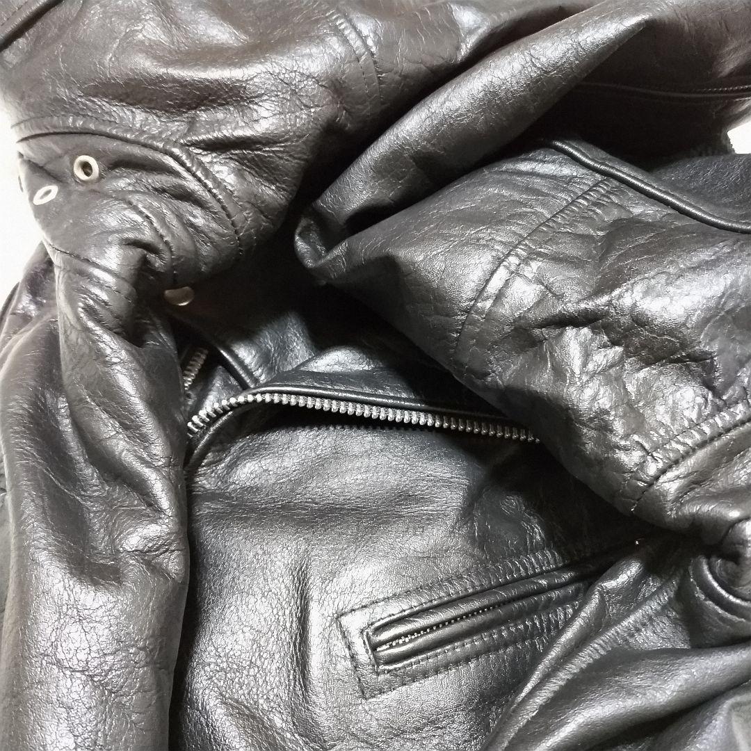 ホーンワークス　ダブル　ライダース　レザー　裏地キルティング　大きいサイズ