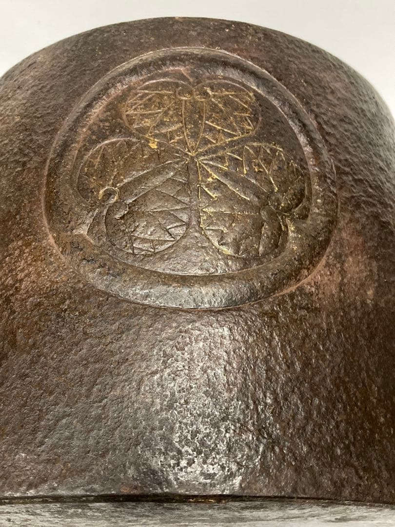 K)希少　時代物　レトロ　金塗り　火鉢　炭盆　鉄製　金属工芸　骨董品　古美術