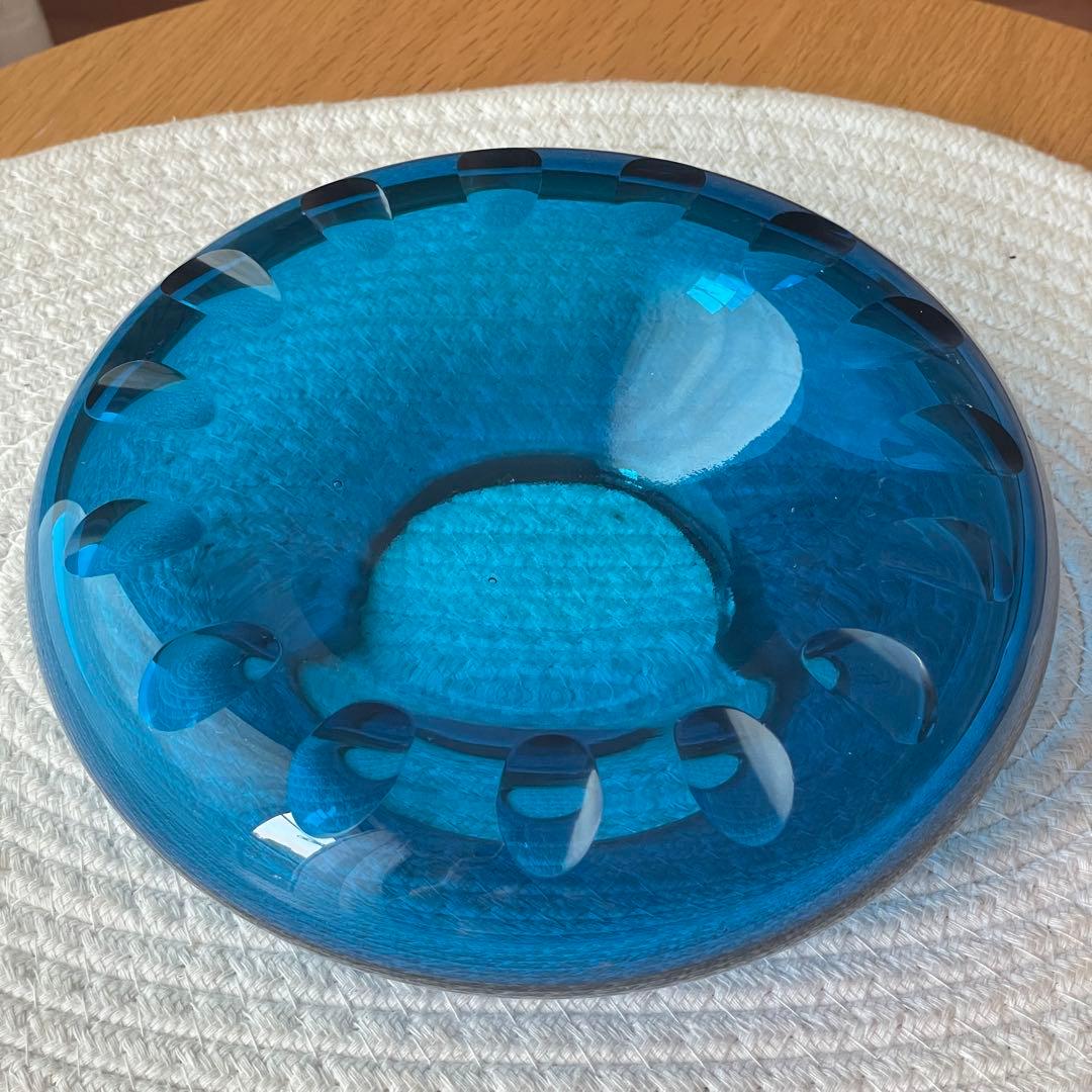 マークニューソン ガラス製 灰皿 青 Marc Newson ash tray