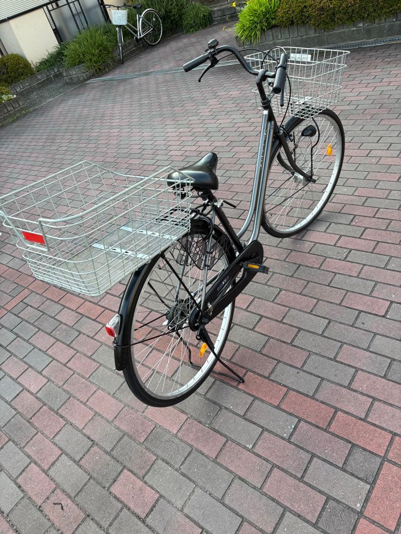 前後大型バスケット　お買い物仕様オートライトママチャリ(27㌅)お引取/配達可能