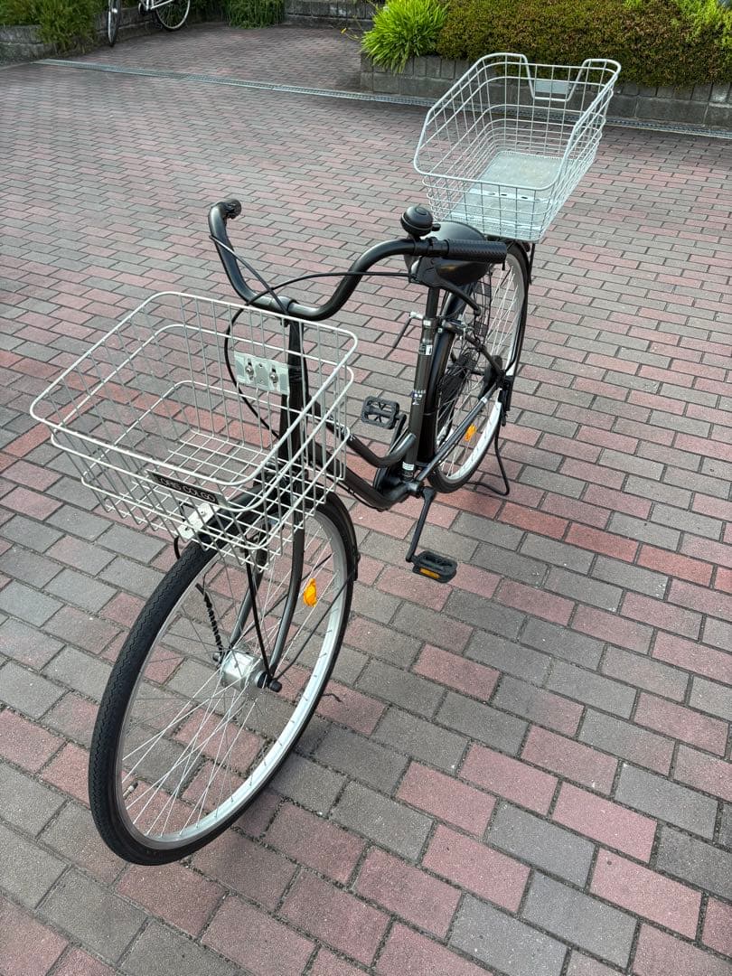前後大型バスケット　お買い物仕様オートライトママチャリ(27㌅)お引取/配達可能