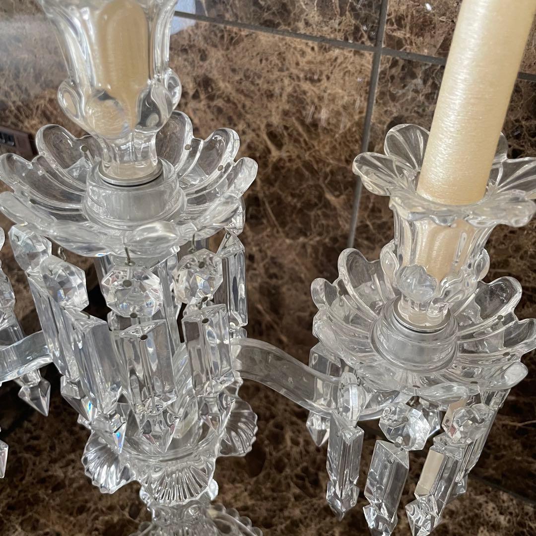 お値下‼️バカラBaccarat キャンドルスタンドメダイヨン.シャンデリア.3灯