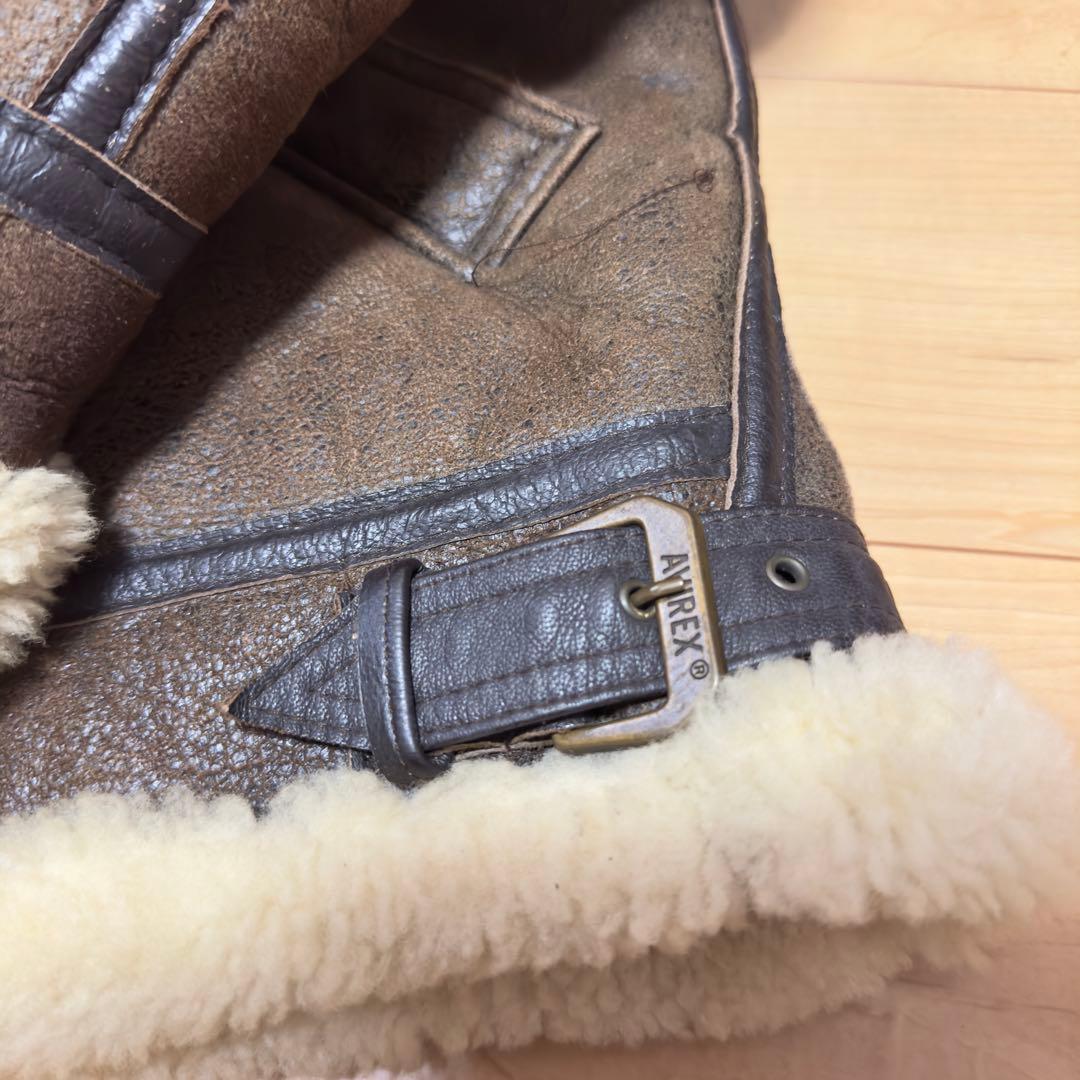 【希少】 80’s〜AVIREX B-3 ムートンジャケット 胸タグ ラムレザー