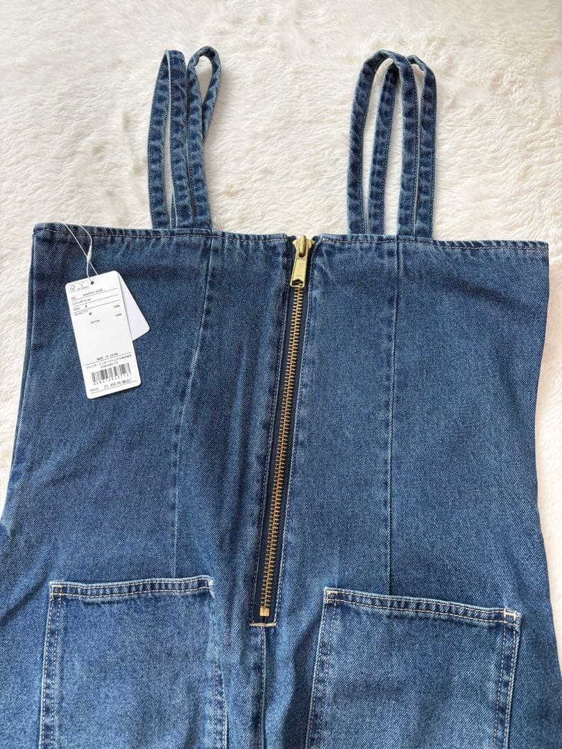 未使用タグ＊JENNE リラックスデニムサロペット　M