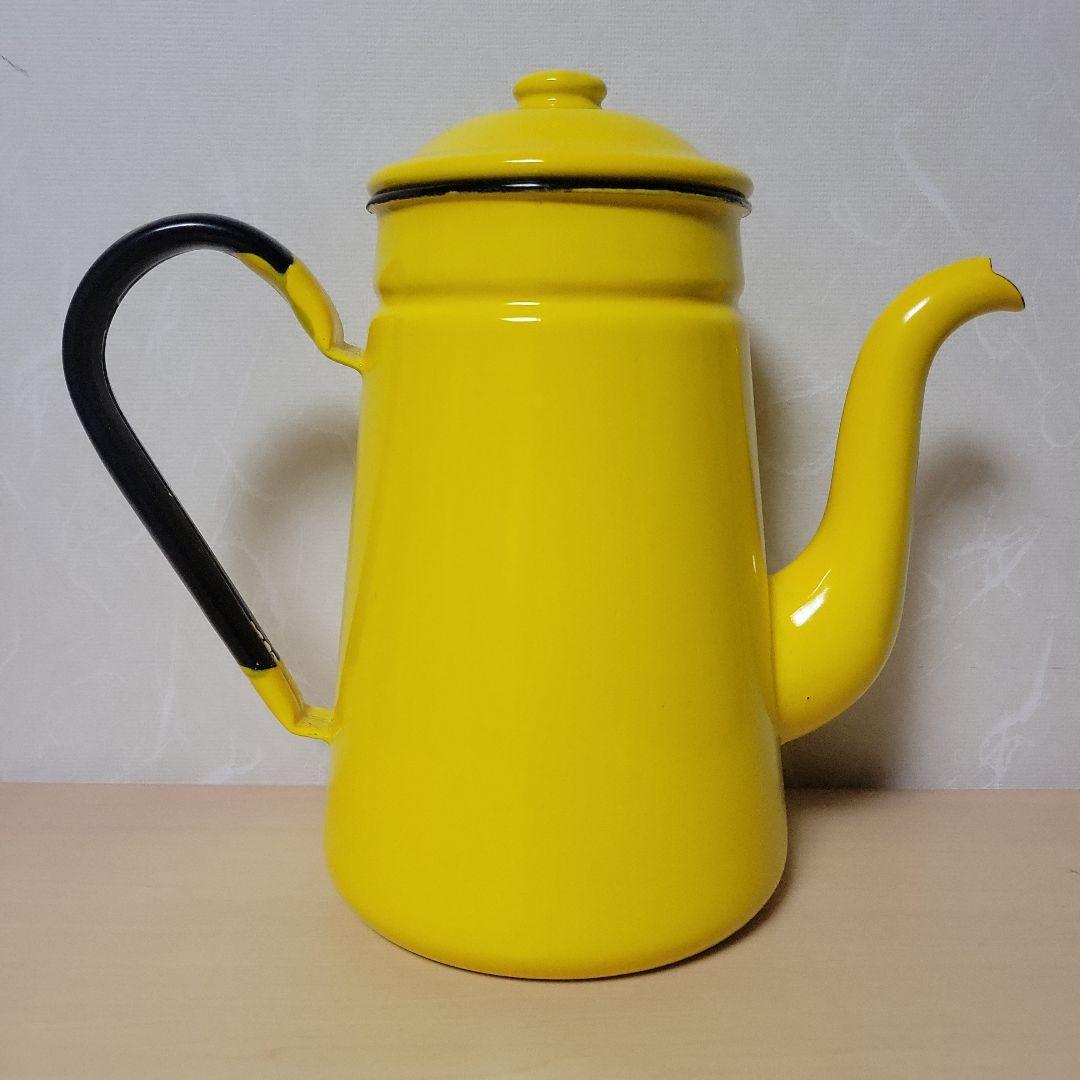 琺瑯3点セット コーヒーポット ミルクパン 蓋付き鍋 昭和レトロ ホーロー
