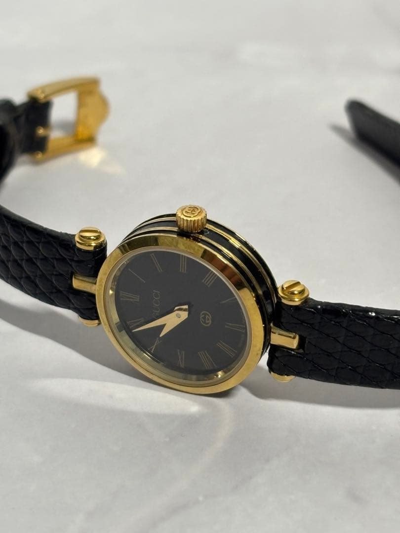 【稼働】GUCCI アナログ腕時計 黒金