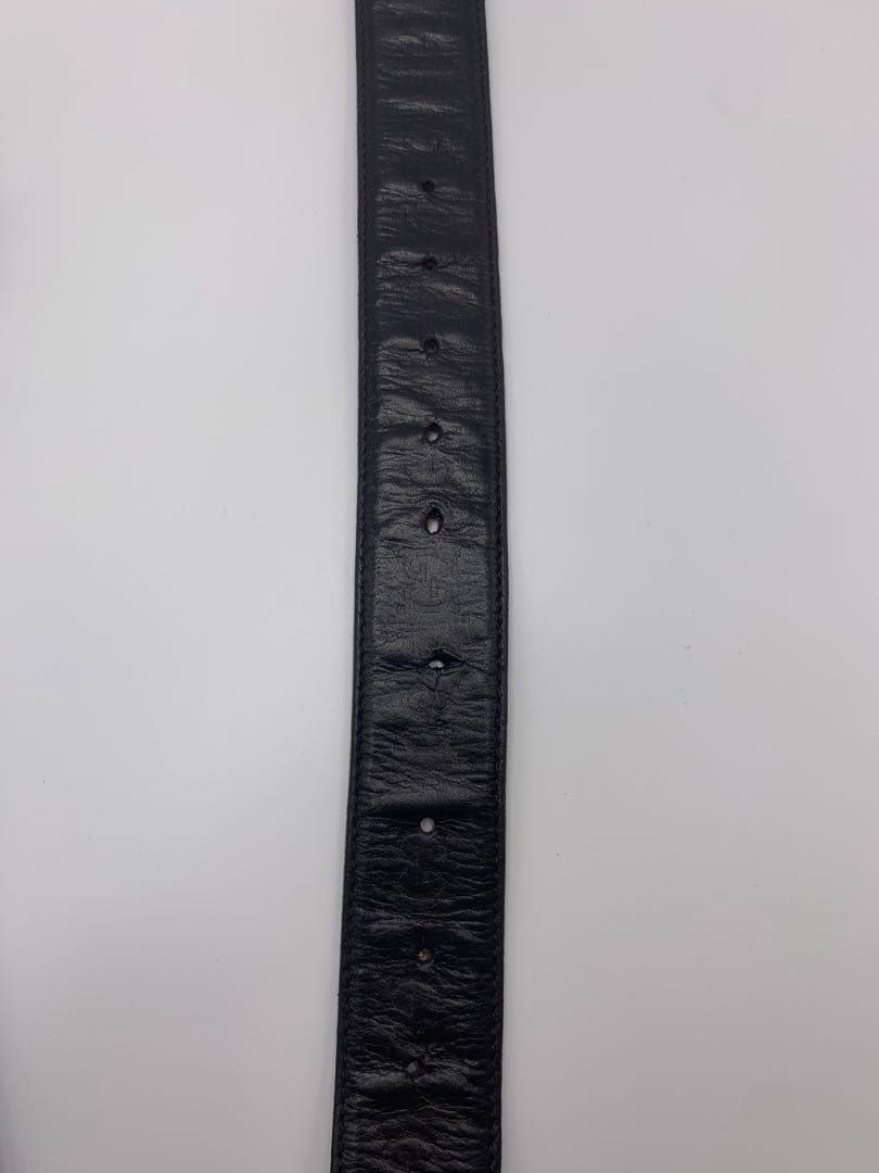 グッチ シマレザー GG インターロッキング ベルト シルバー金具 ブラック