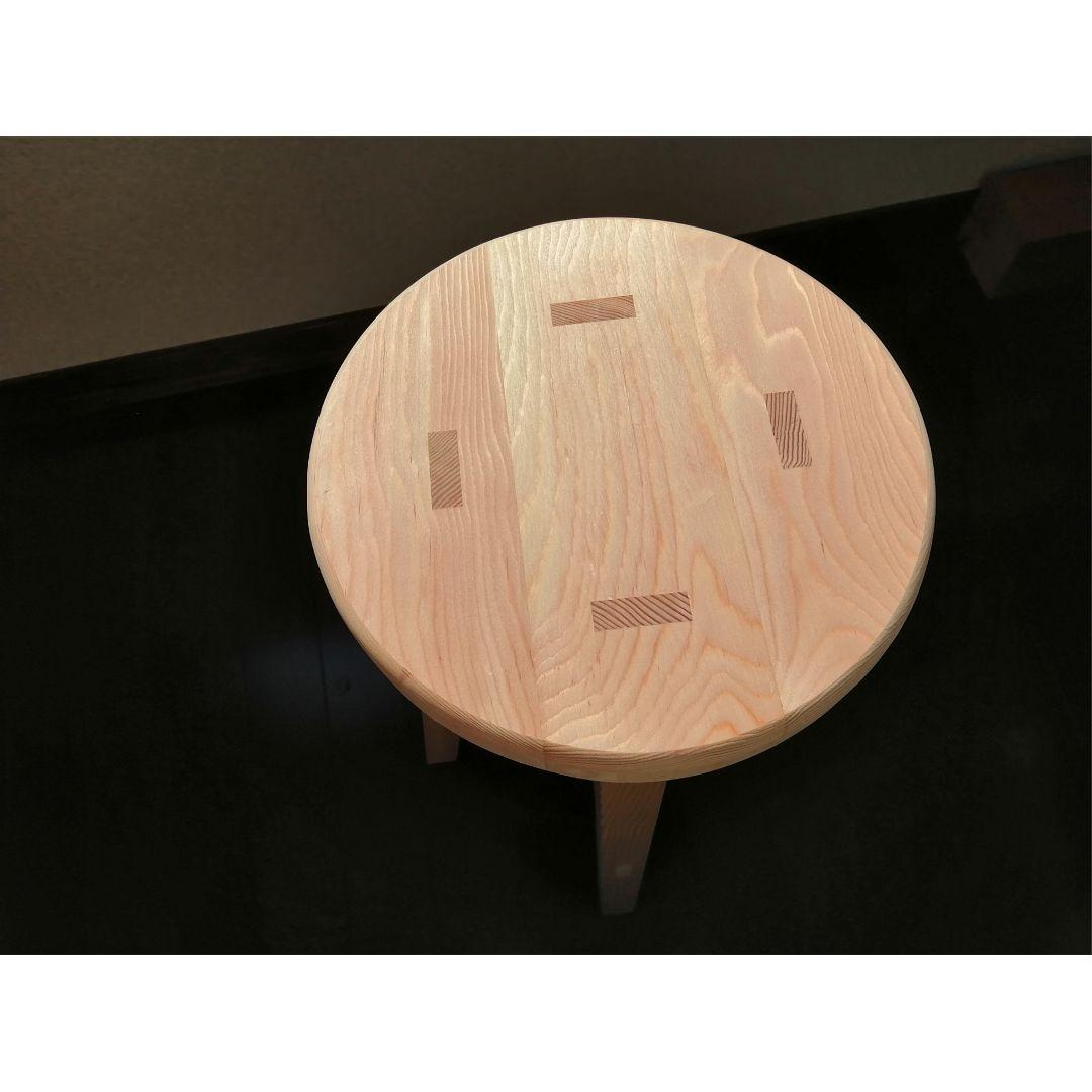 木製スツール　２脚セット　高さ60cm　丸椅子　stool