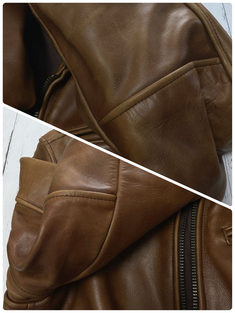 シングルライダース　レザー キャメル　TALON 牛革　ジャケット　ブラウン