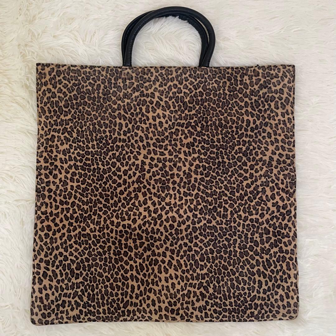 美品 LOEWE ロエベ トートバッグ レオパード柄 バイカラー レザー