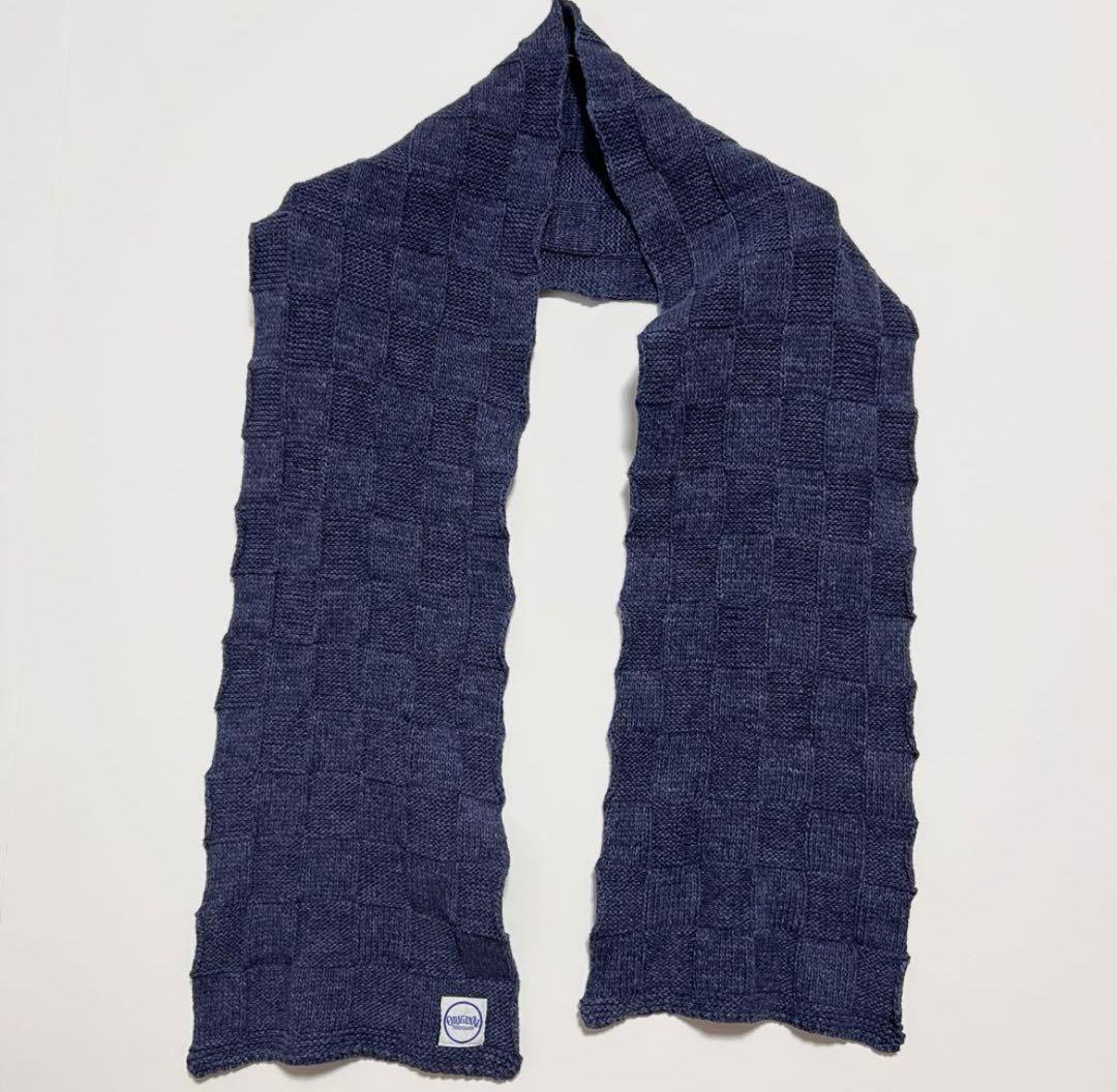 TENDERLOIN チェッカー マフラー スカーフ ネイビー