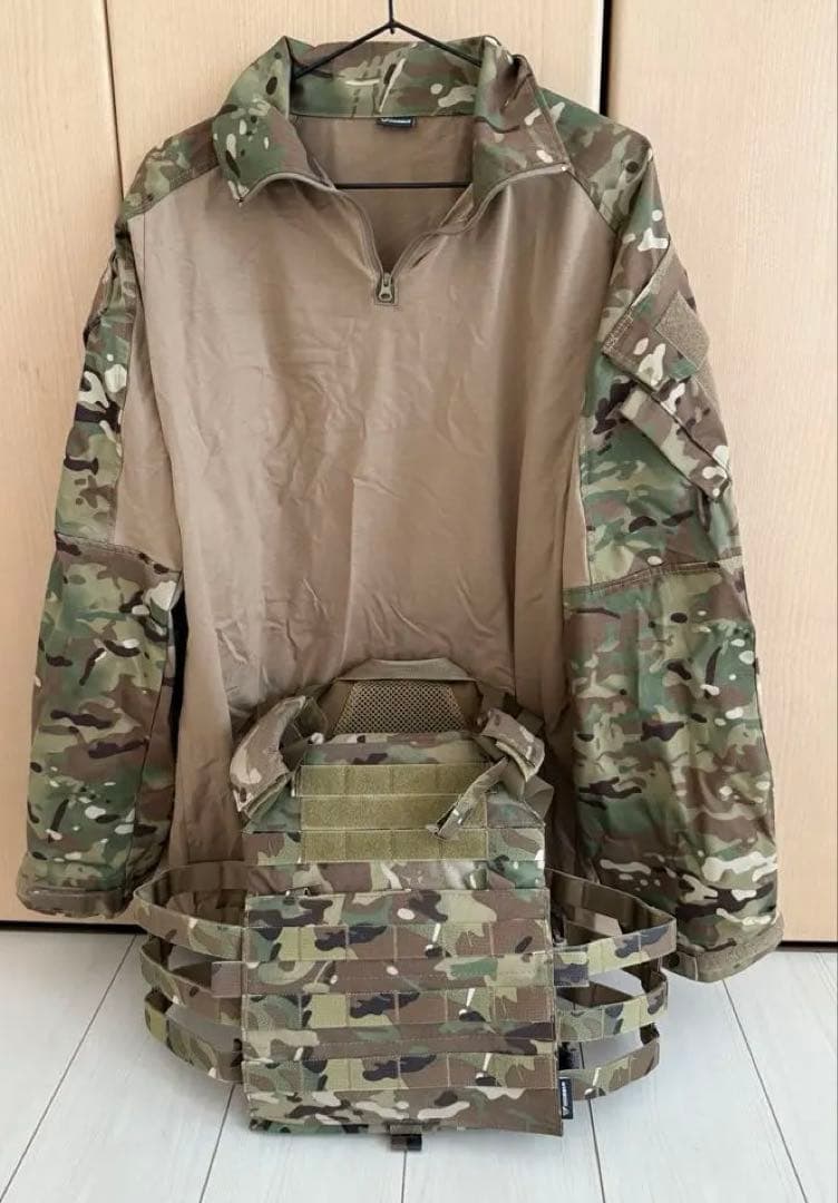 マルチカム迷彩コンバットシャツ上JPC2.0プレートキャリアセット