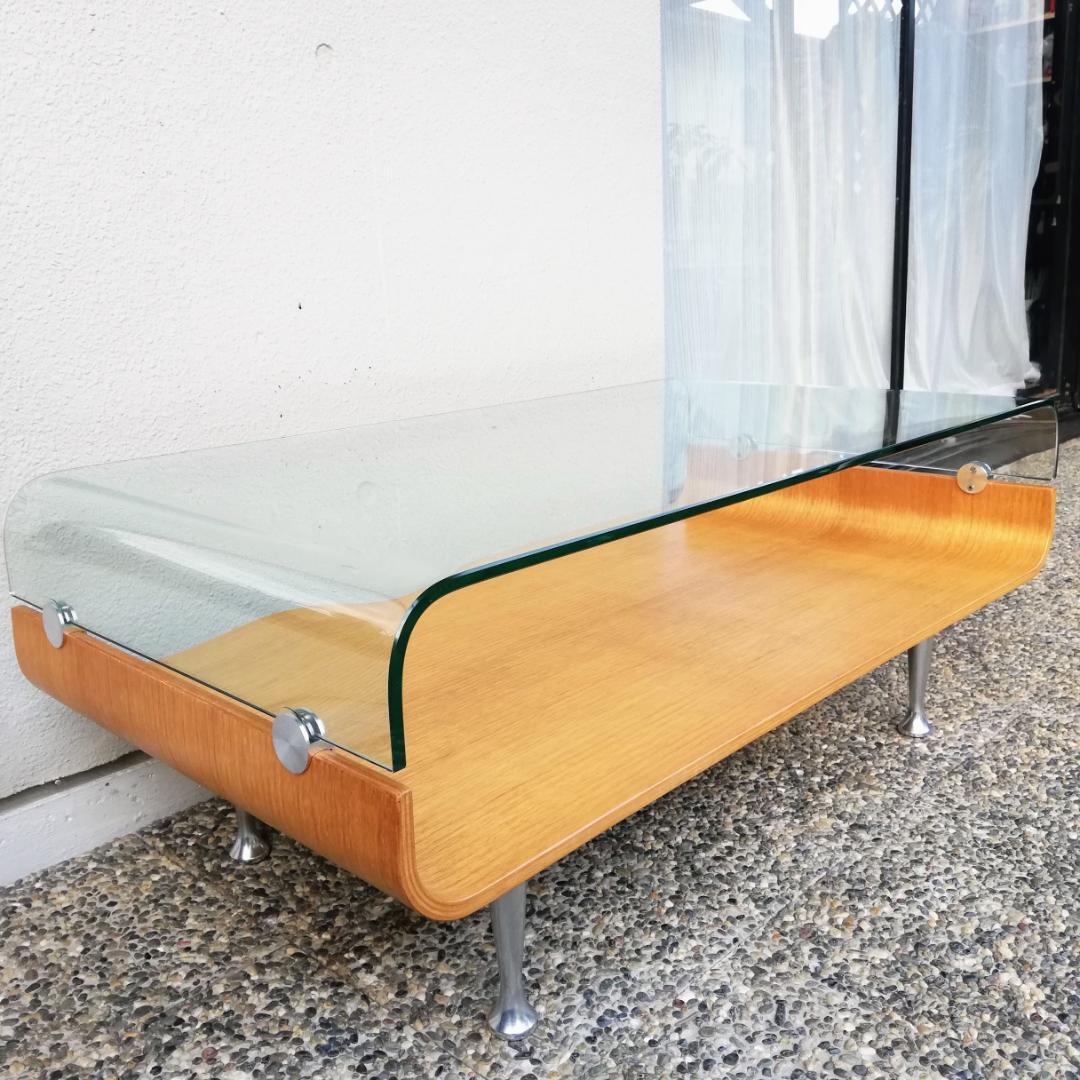 希少 IDC大塚家具 ミラージュ ガラス センターテーブル ミッドセンチュリー