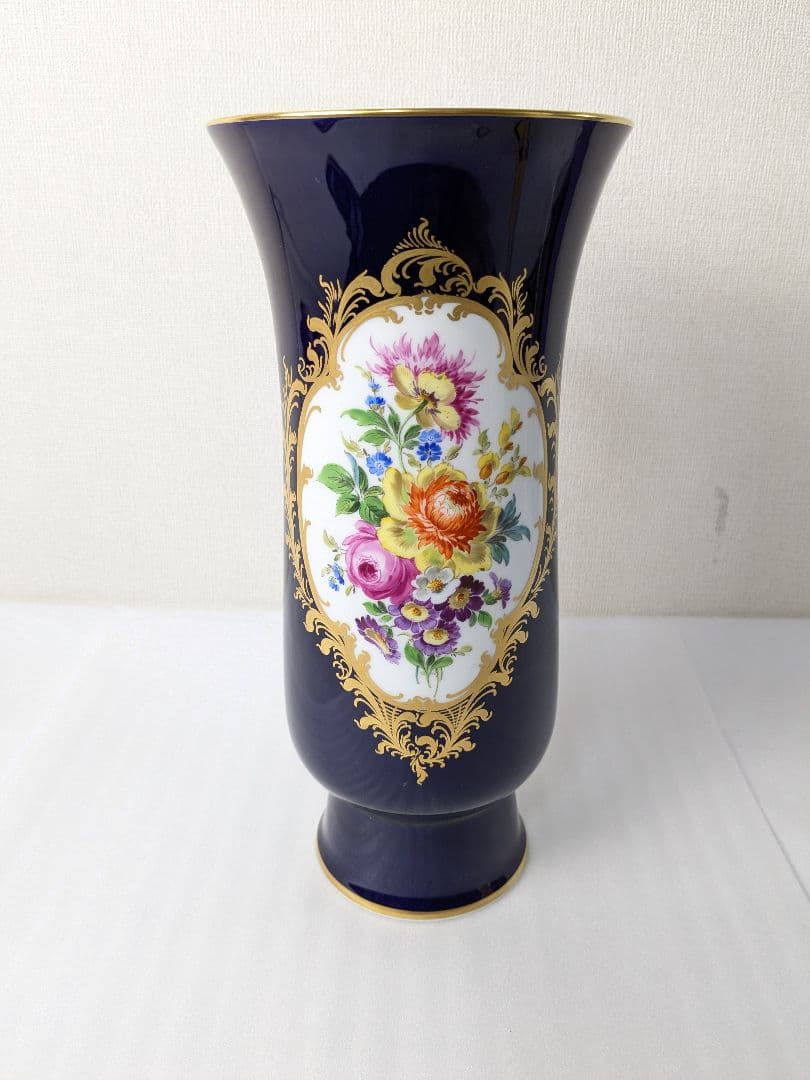 マイセン コバルト フラワーベース 花瓶