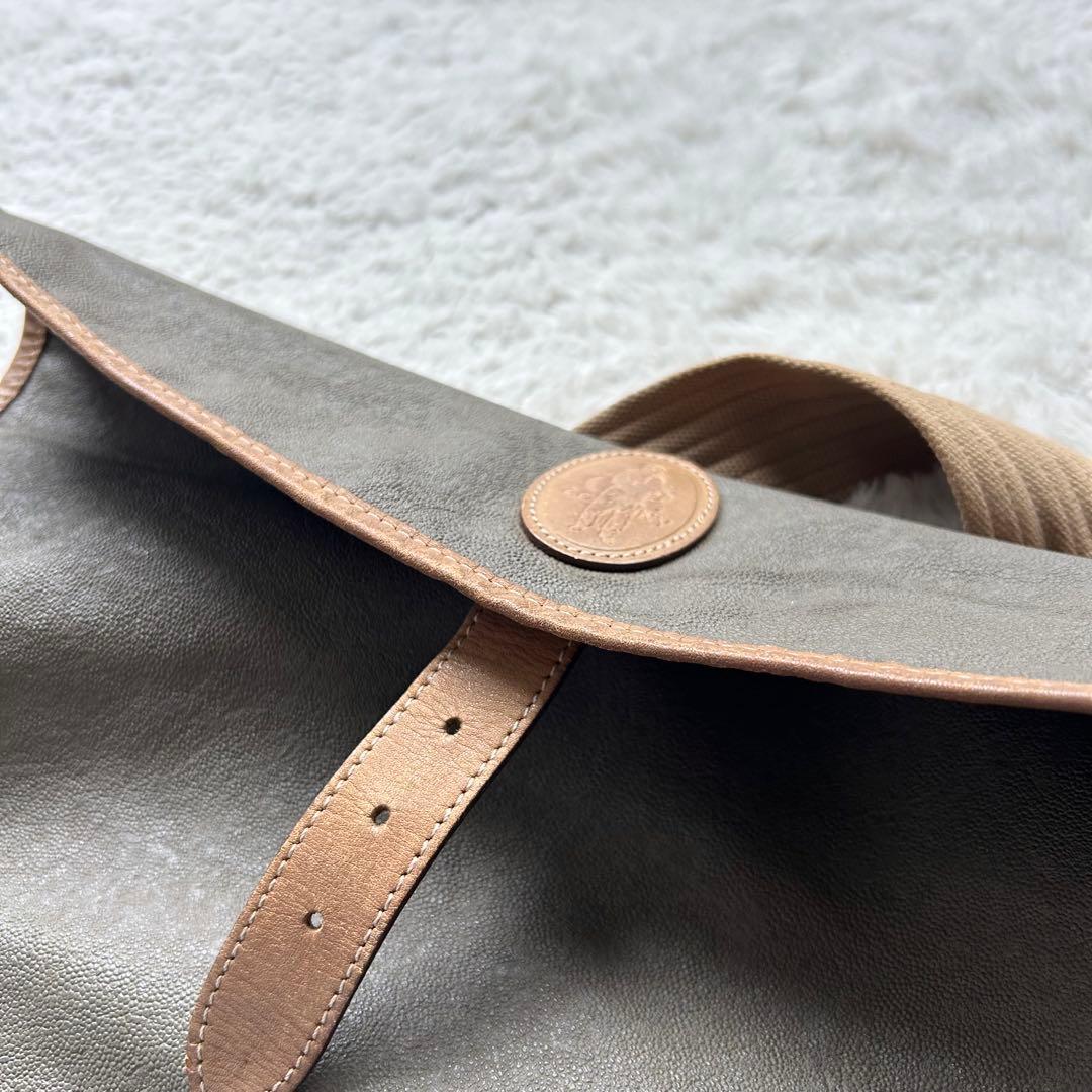 【80s 激レア】シーピーカンパニー メッセンジャーバッグ ロゴパッチ レザー