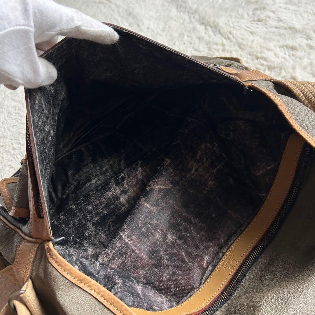 【80s 激レア】シーピーカンパニー メッセンジャーバッグ ロゴパッチ レザー