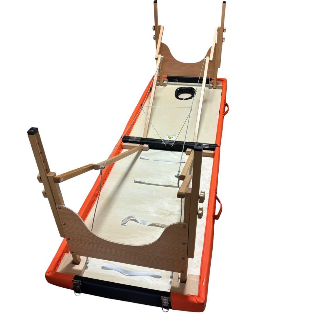 vidaXL 折りたたみ式マッサージベッド 二つ折り 木製 ブラック＆オレンジ