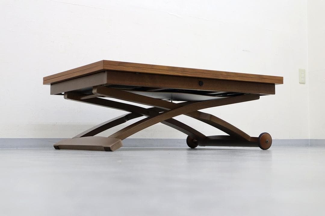 カリガリス コヌビア マスコッティ 伸長式 昇降式 テーブル ウォールナット