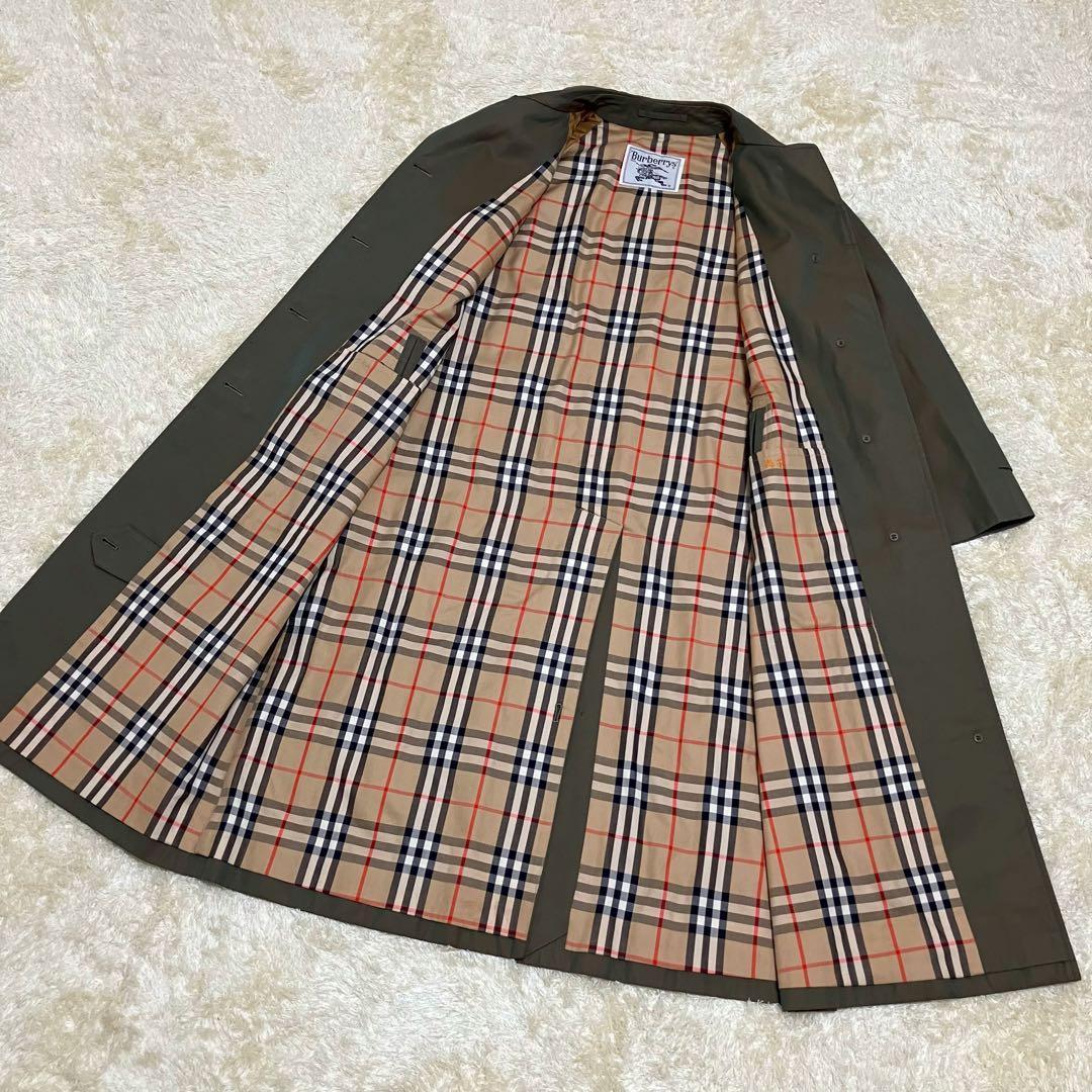 バーバリーズ ステンカラーコート ロング ノバチェック 玉虫色 白タグ