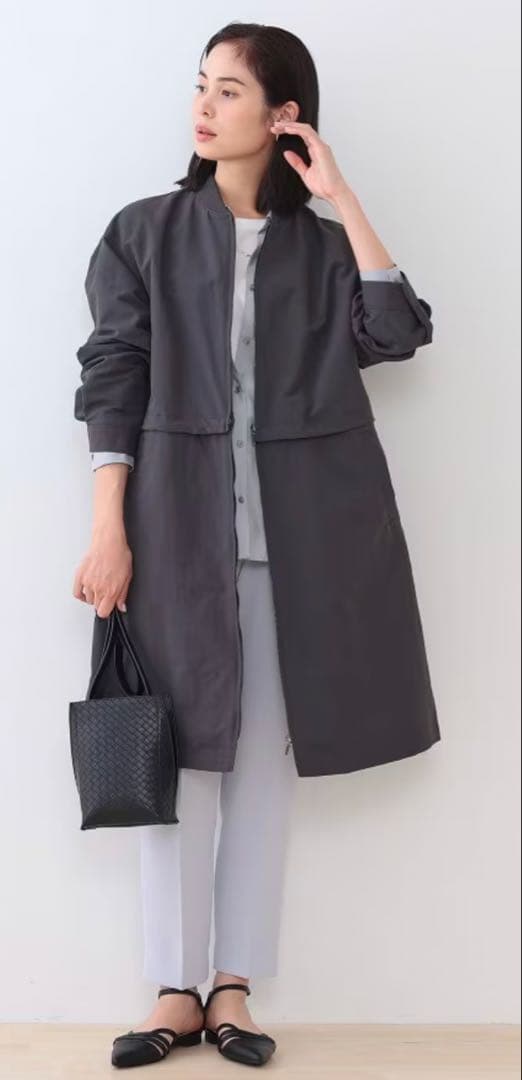 インディヴィ 【撥水／UVケア／2WAY】ショート＆ロング ブルゾンコート