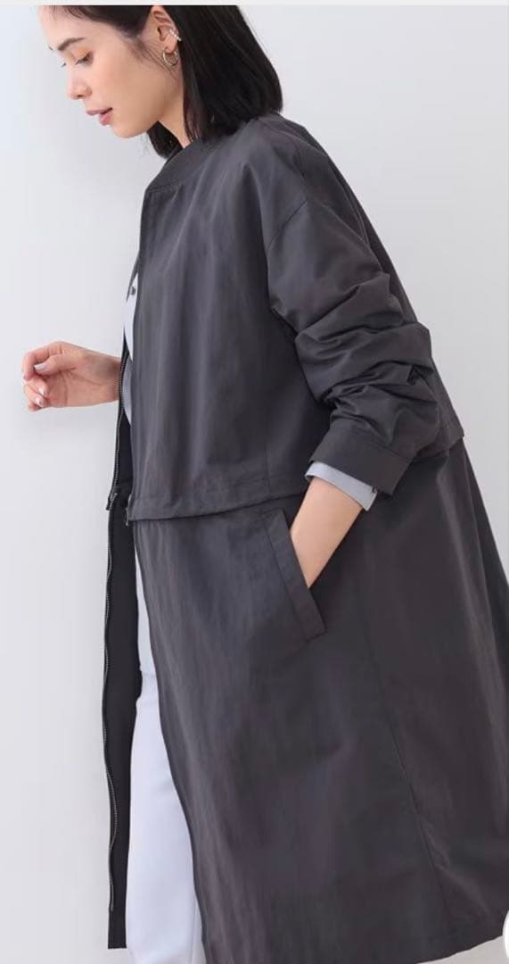 インディヴィ 【撥水／UVケア／2WAY】ショート＆ロング ブルゾンコート