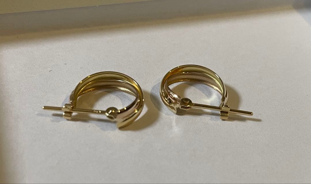 バイカラーピアス K18YG/K18PG イエローゴールド ピンクゴールド 2色