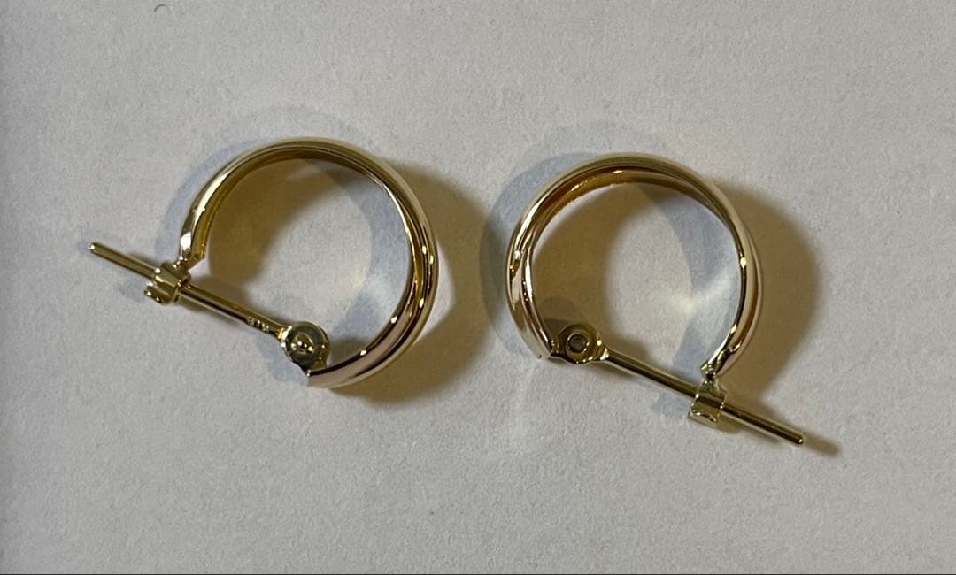 バイカラーピアス K18YG/K18PG イエローゴールド ピンクゴールド 2色