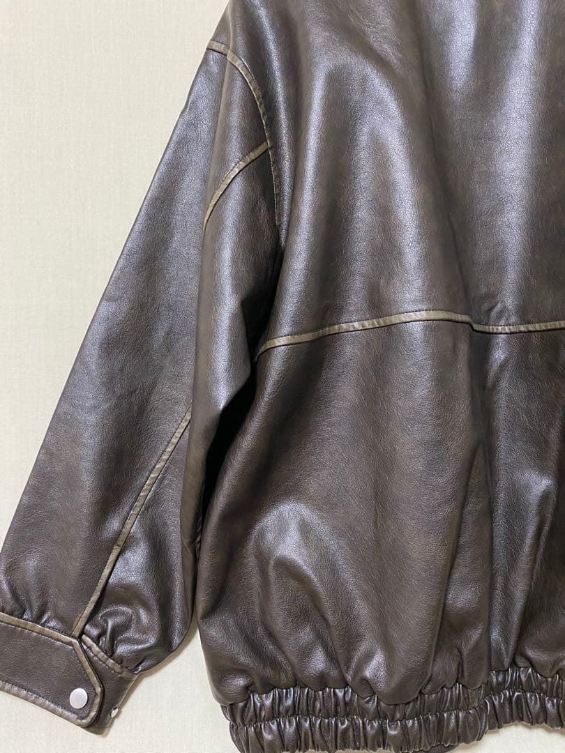 新品　Ray BEAMS フェイクレザー フライト ジャケット　ブラウン　1