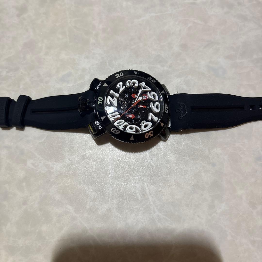 GAGÀ MILANO 時計 ブラックラバーベルト