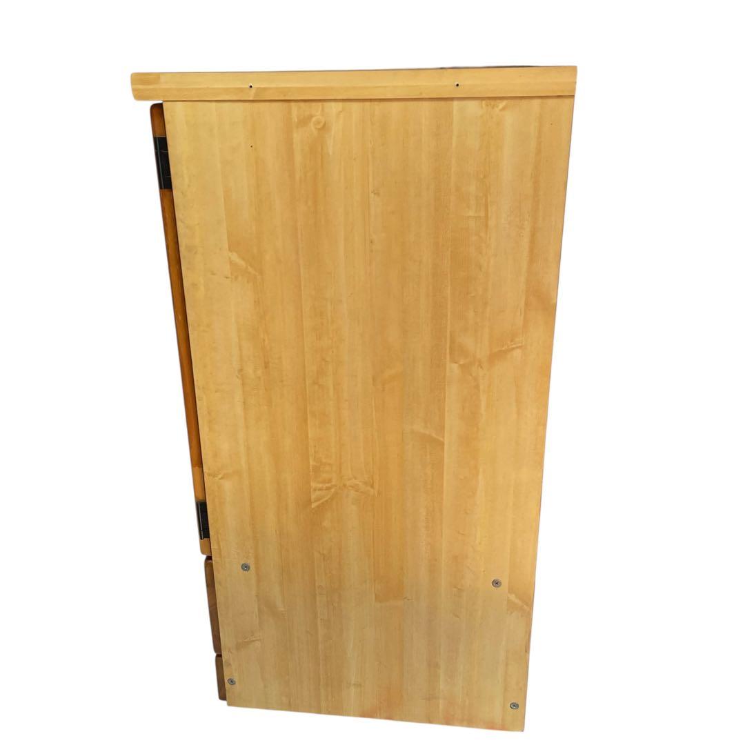 カントリー調　木製電話台　マルチFAXラック/リビングチェスト 　ガラス戸