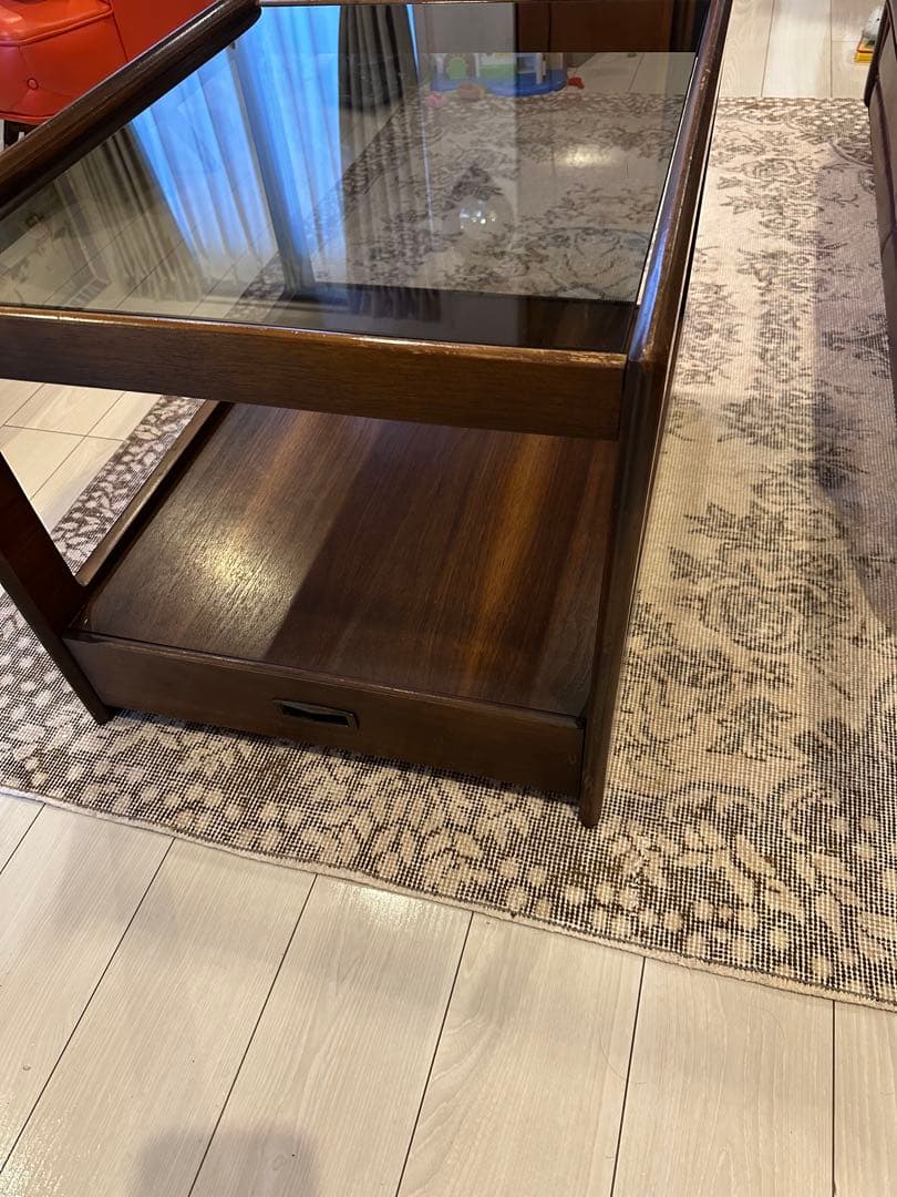 アメリカ製　サイドガラストップテーブル　ヴィンテージ ミッドセンチュリー