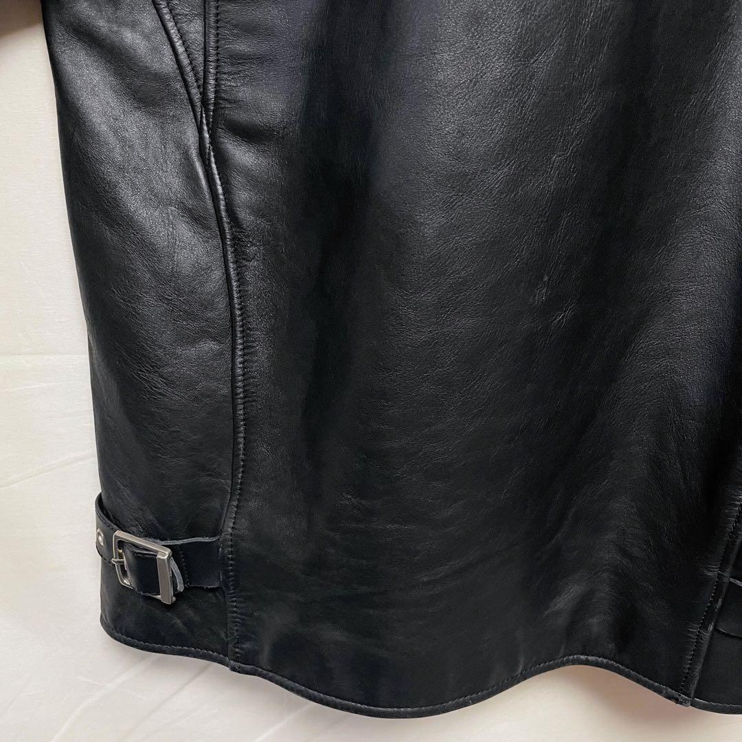 レザージャケット シングルライダースジャケット 革ジャン 切り替え ショート丈