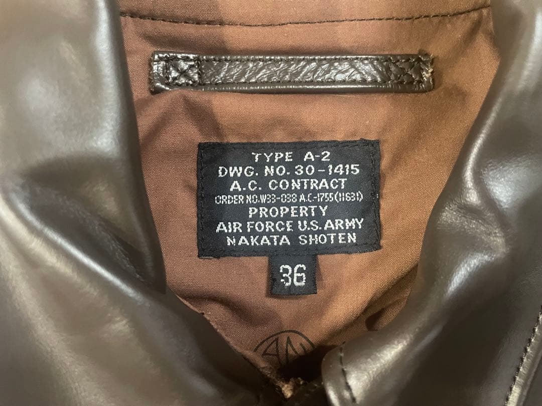 A2フライトジャケット　36 中田商店