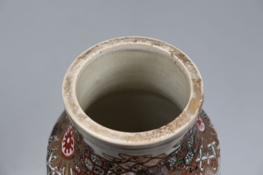 明治期　本薩摩　人物紋瓶1対　極上金彩　アンティーク　送料込み250708