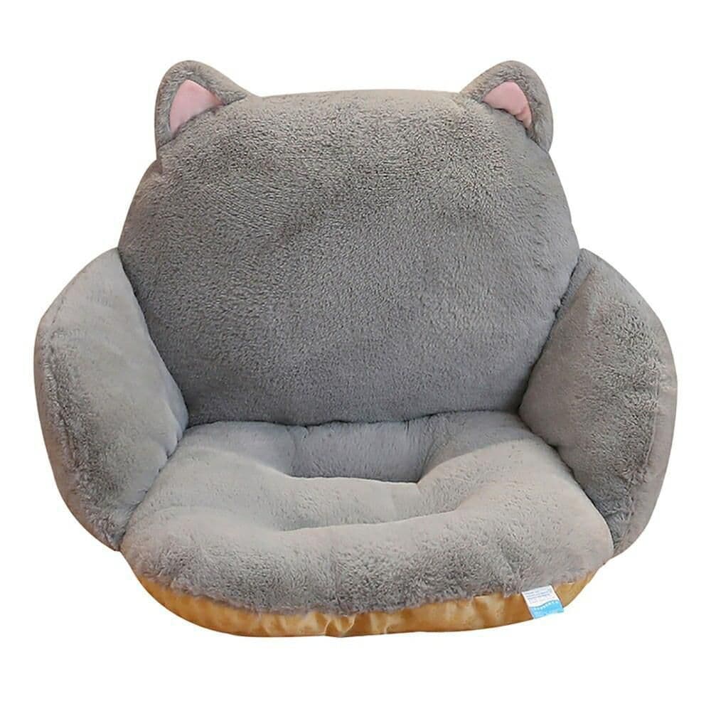 ４個セット 猫のチェアクッション☆　椅子 クッション 座椅子 猫 グレー