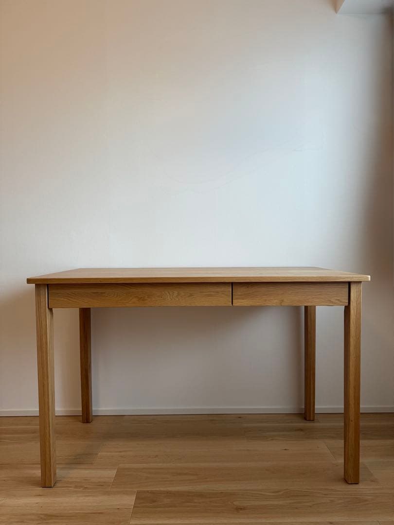 無印 木製デスク オーク材 幅110×奥行55×高さ70cm