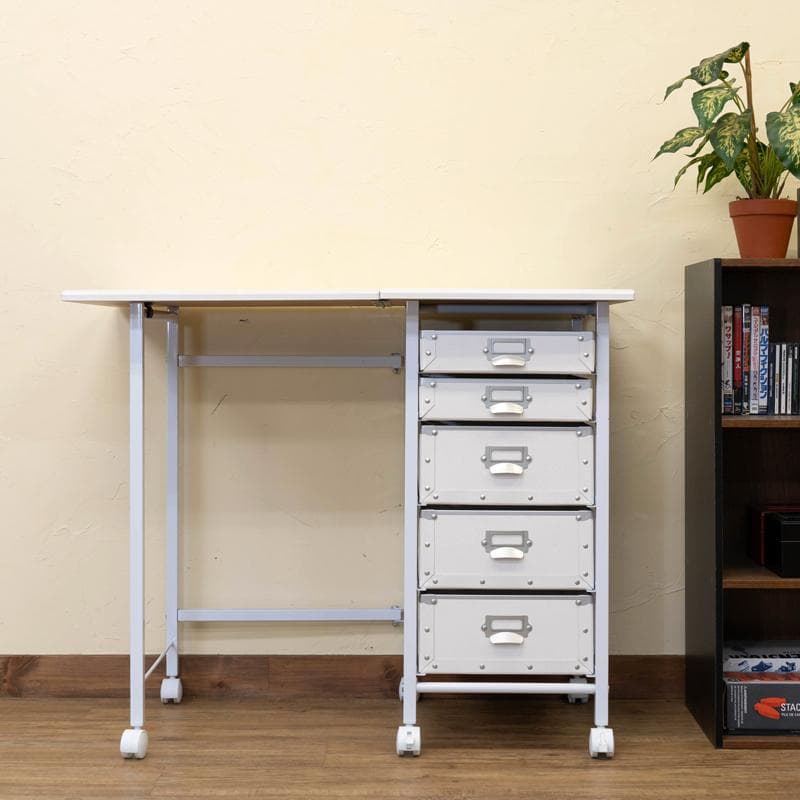 《新品・送料無料》Popan　収納折りたたみデスク　BR/WH