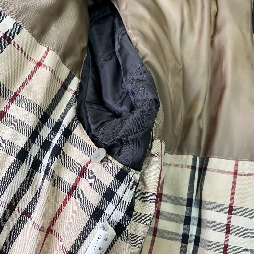 BURBERRY✨フード付きステンカラーコート ライナーダウン付　ブラック　L