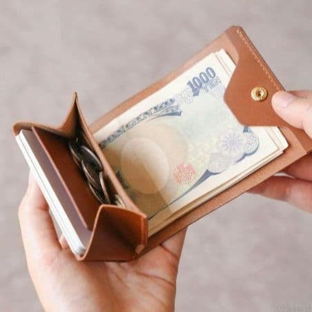 usfl 小さくて使いやすい財布mini キャメル レザー 三つ折り財布