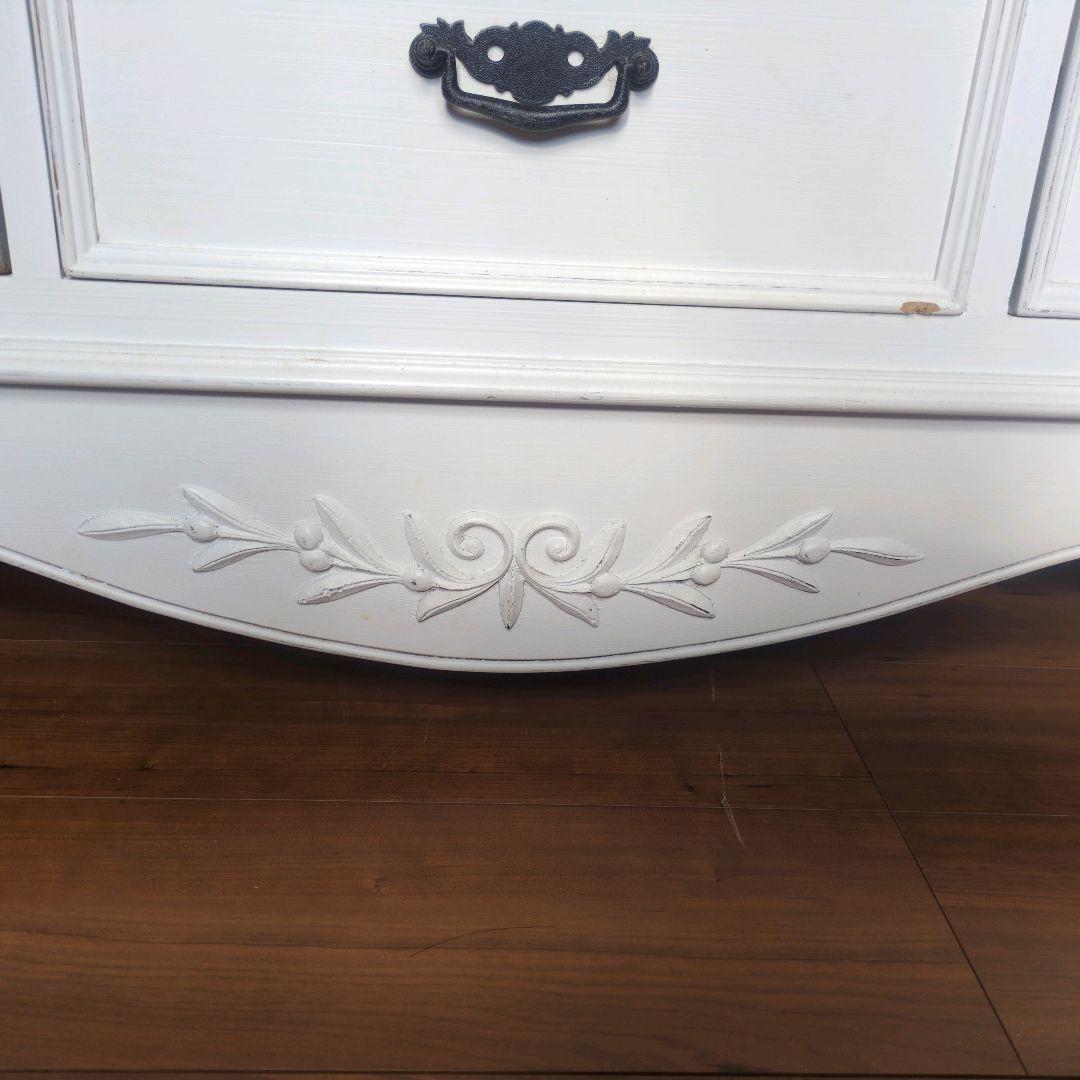 【送料込み】カントリーコーナー 仏製風フレンチ白キャビネット