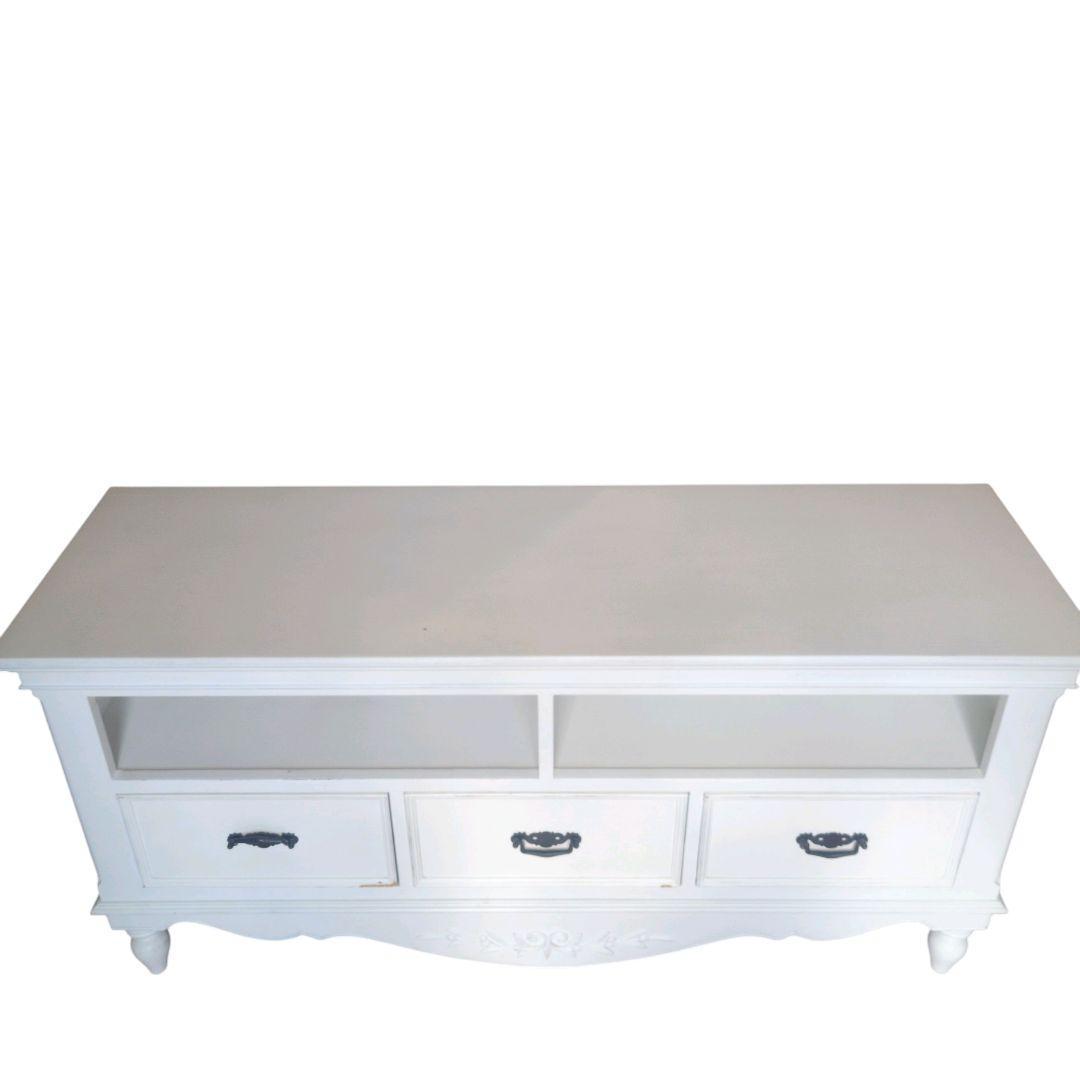 【送料込み】カントリーコーナー 仏製風フレンチ白キャビネット