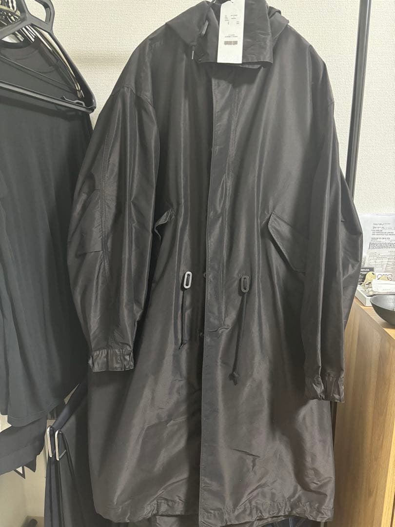 COMOLI コットンシルクフーデッドコート size1