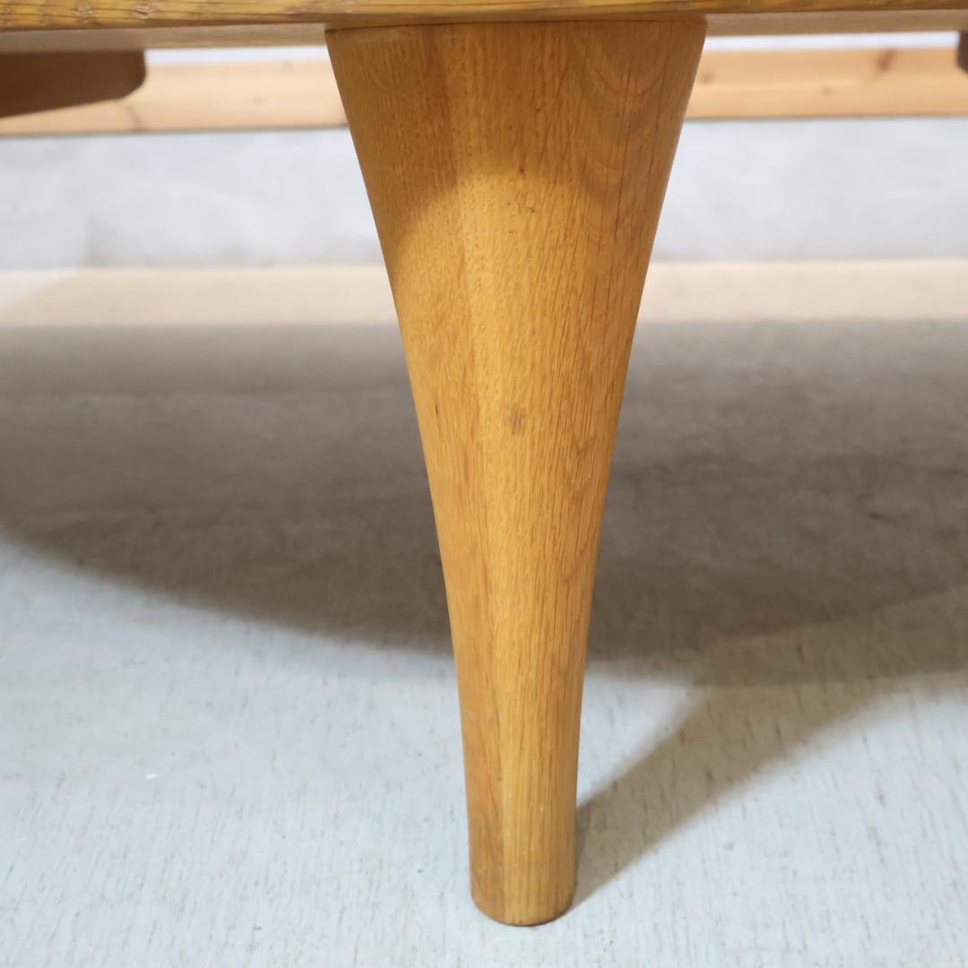 飛騨産業 キツツキ 森のことば オーク無垢材 節入り 半円形リビングテーブル