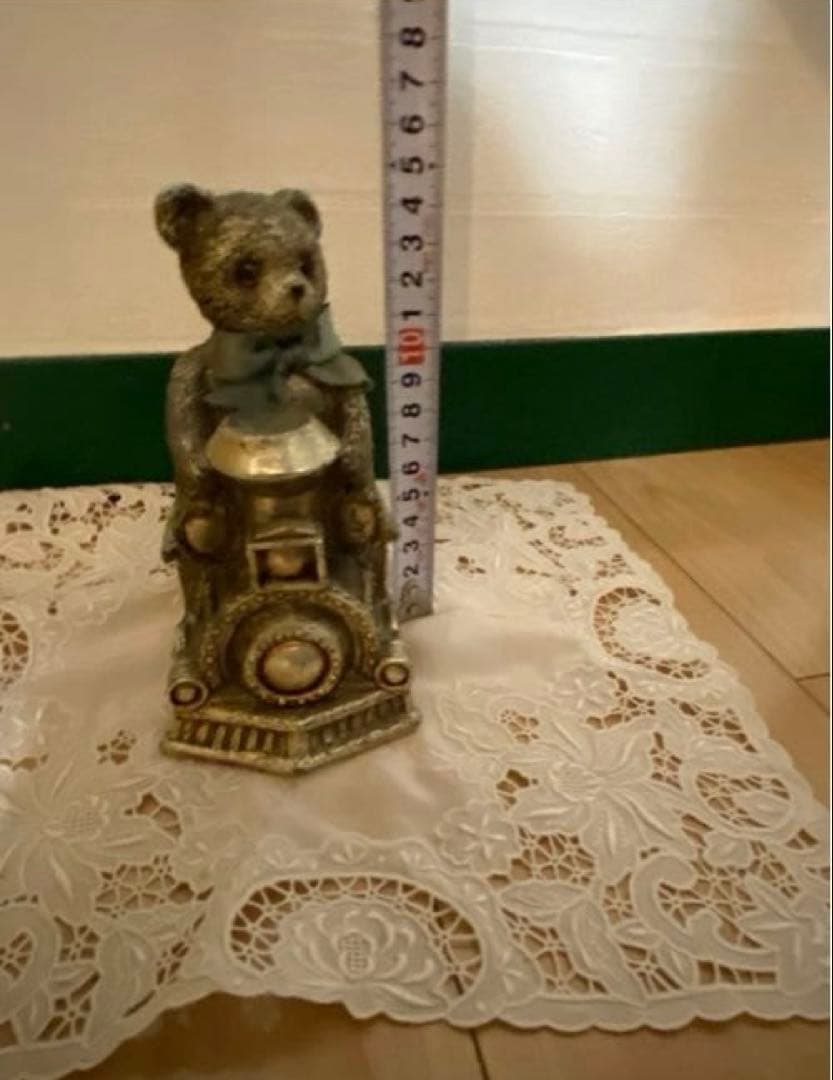 Demain(ドマン)機関車に乗ったテディベア　オールド貯金箱　イタリア製