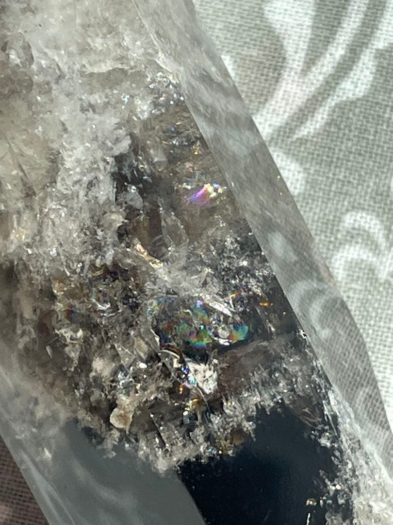 魔除け 邪気祓いに！ 黒水晶 315g 虹 多数 天然石 パワーストーン