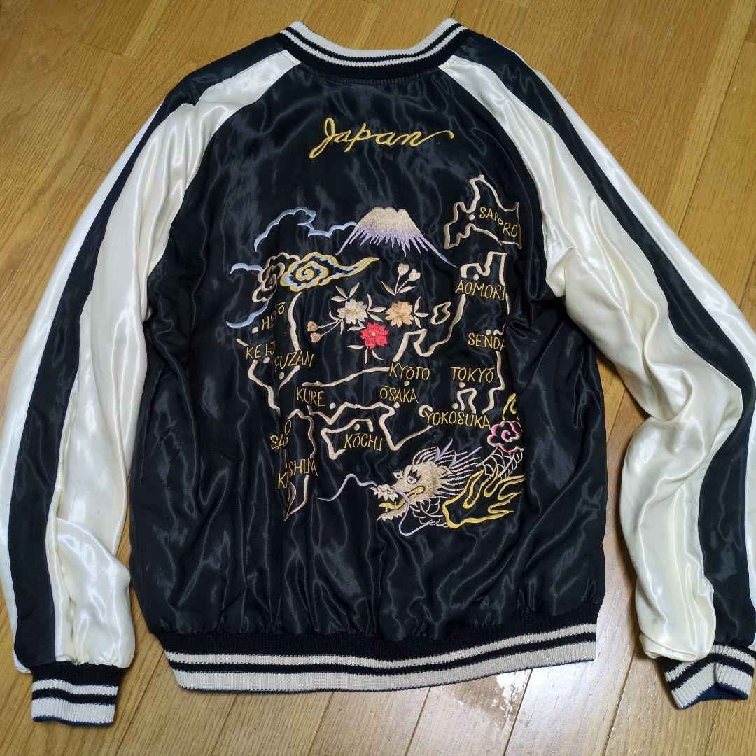 スカジャン 日本地図 刺繍デザイン