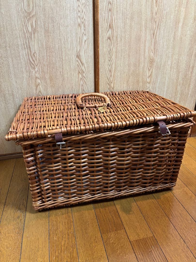 英国製ピクニックバスケット ヴィンテージ 6人分　希少　レア　アンティーク